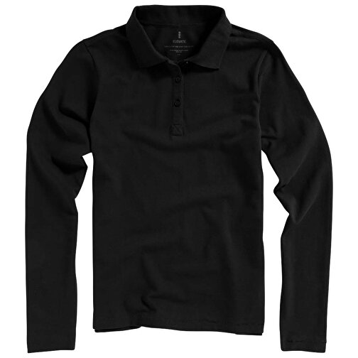 Oakville Langarm Poloshirt Für Damen , schwarz, Piqué Strick 100% BCI Baumwolle, 200 g/m2, L, , Bild 24