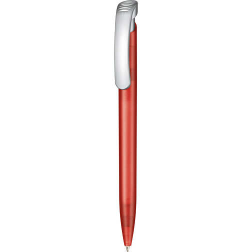 Kugelschreiber Clear Frozen SI , Ritter-Pen, feuer-rot-frost/silber, ABS-Kunststoff, 14,80cm (Länge), Bild 1