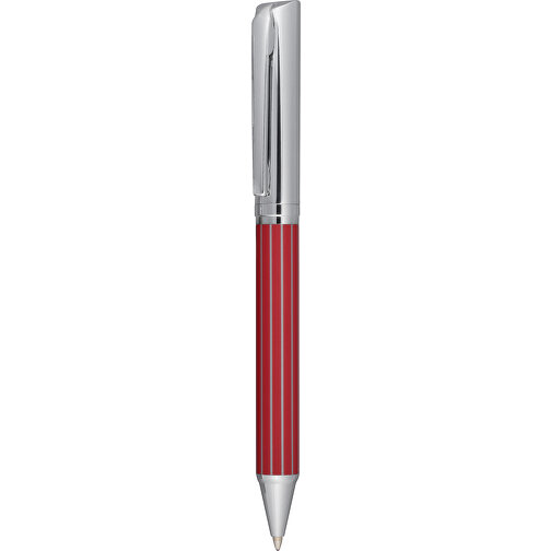 Kugelschreiber ADORNO , rot, silber, Messing, 17,00cm x 2,30cm x 6,00cm (Länge x Höhe x Breite), Bild 1