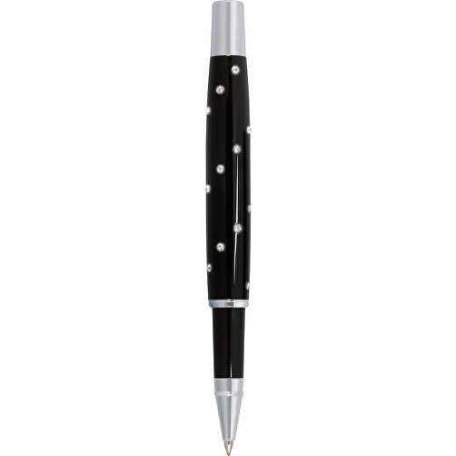 Tintenroller RIGA , schwarz, silber, Messing, 18,50cm x 3,30cm x 7,80cm (Länge x Höhe x Breite), Bild 1