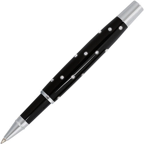 Tintenroller RIGA , schwarz, silber, Messing, 18,50cm x 3,30cm x 7,80cm (Länge x Höhe x Breite), Bild 2