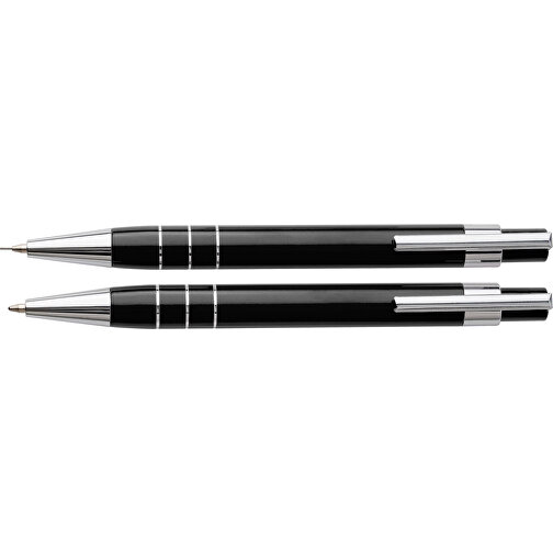 Schreibset Mercador , schwarz, ABS, Aluminium, PU, PVC, 15,00cm x 2,50cm x 4,50cm (Länge x Höhe x Breite), Bild 3