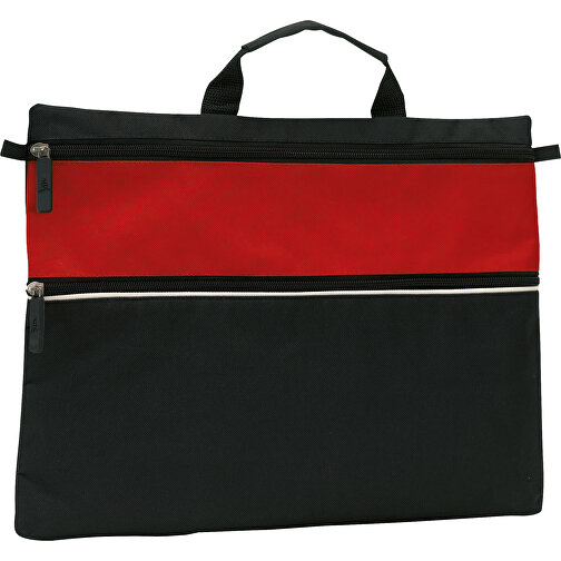 Dokumententasche FILE , rot, schwarz, 600D Polyester, 38,50cm x 3,00cm x 28,50cm (Länge x Höhe x Breite), Bild 1