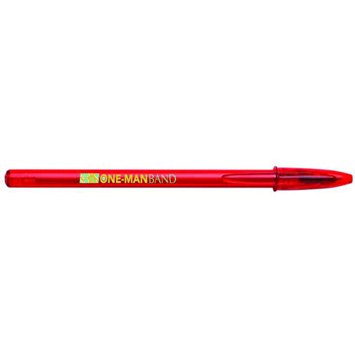 BIC® Style Clear Kugelschreiber , BiC, transparent rot, Kunststoff, 14,90cm x 1,20cm (Länge x Breite), Bild 3