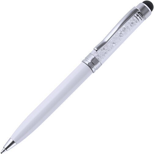 Kugelschreiber Pointer Globix , weiß, Metall, 12,80cm (Breite), Bild 2