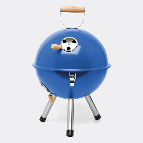 Kugelgrill COOKOUT , blau, Holz / Karbonstahl, 43,00cm (Höhe), Bild 3