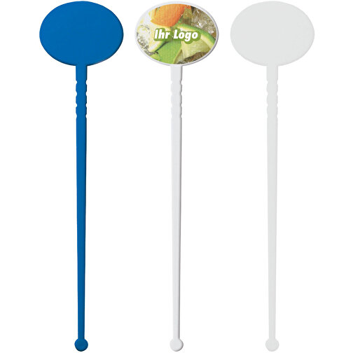 Cocktail-Rührstab 'Oval' , standard-blau PP, Kunststoff, 18,70cm x 0,20cm x 4,40cm (Länge x Höhe x Breite), Bild 2