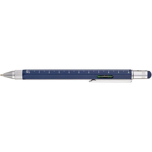 TROIKA Multitasking-Kugelschreiber CONSTRUCTION , Troika, blau, silberfarben, Messing, 15,00cm x 1,30cm x 1,10cm (Länge x Höhe x Breite), Bild 3
