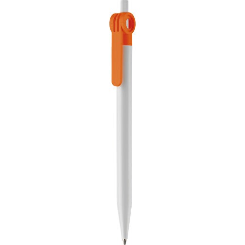 Kugelschreiber Futurepoint Hardcolour , weiß / orange, ABS, 14,50cm (Länge), Bild 1