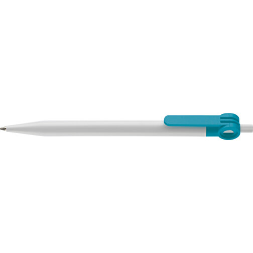 Kugelschreiber Futurepoint Hardcolour , weiß / türkis, ABS, 14,50cm (Länge), Bild 3