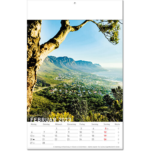 Kalender 'Destinationer' i format 24 x 37,5 cm, med foldede sider, Billede 3