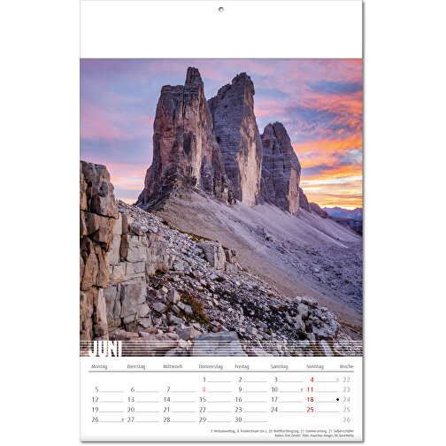 Calendario 'Bergwelten' nel formato 24 x 37,5 cm, con pagine piegate, Immagine 7