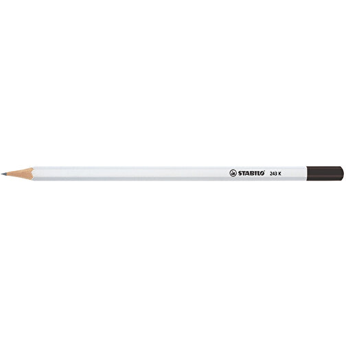 STABILO Grafitstift 6-kant Weiß Mit Tauchkappe , Stabilo, weiß, Holz, 17,60cm x 0,70cm x 0,70cm (Länge x Höhe x Breite), Bild 1