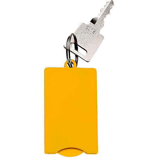 Chip-Schlüsselanhänger 'Square' , standard-gelb/vario, Kunststoff, 5,70cm x 3,00cm x 0,40cm (Länge x Höhe x Breite), Bild 1
