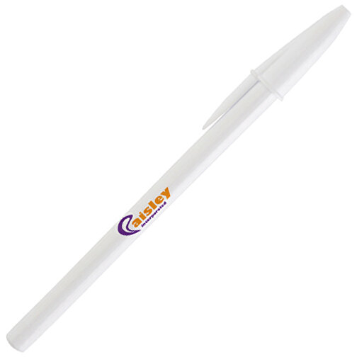 BIC® Style Kugelschreiber , BiC, weiss/weiss, Kunststoff, 1,20cm x 14,90cm (Länge x Breite), Bild 2