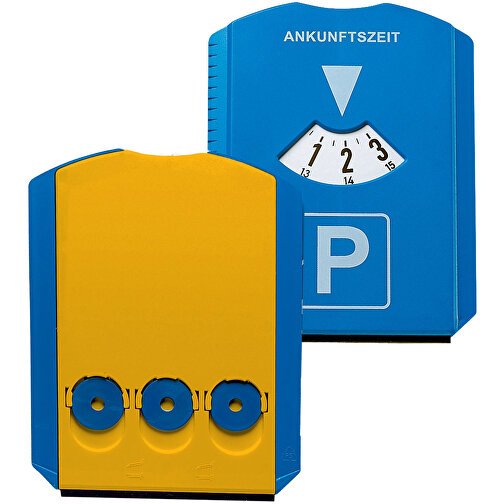 Parkscheibe 'Prime' Mit Chips , blau/gelb, Kunststoff, 15,50cm x 0,70cm x 11,90cm (Länge x Höhe x Breite), Bild 1