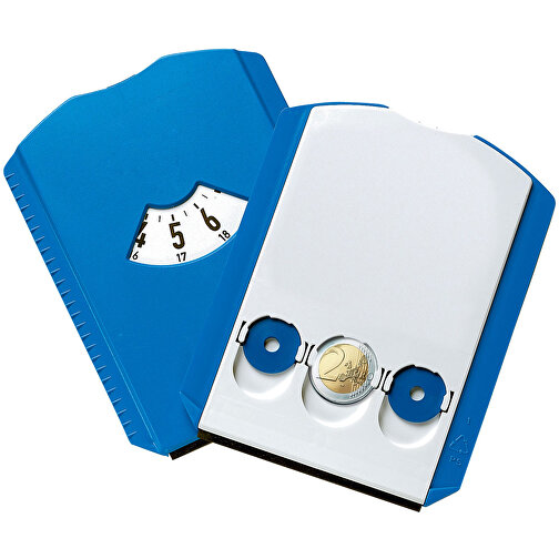 Parkscheibe 'Euro' Mit Chips , blau/weiß, Kunststoff, 15,50cm x 0,70cm x 11,90cm (Länge x Höhe x Breite), Bild 1