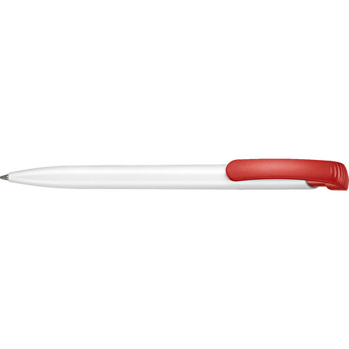 Kugelschreiber CLEAR , Ritter-Pen, feuer-rot/weiß, ABS-Kunststoff, 14,80cm (Länge), Bild 3