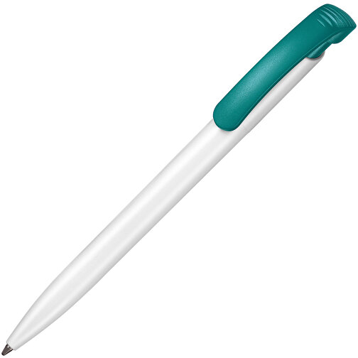 Kugelschreiber CLEAR , Ritter-Pen, petrol/weiss, ABS-Kunststoff, 14,80cm (Länge), Bild 2