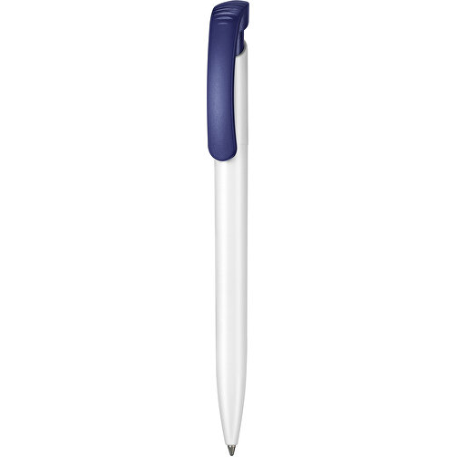 Kugelschreiber CLEAR , Ritter-Pen, azurblau/weiss, ABS-Kunststoff, 14,80cm (Länge), Bild 1