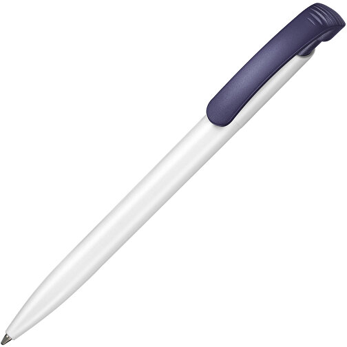 Kugelschreiber CLEAR , Ritter-Pen, nachtblau/weiss, ABS-Kunststoff, 14,80cm (Länge), Bild 2