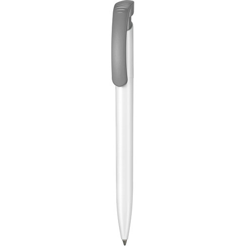 Kugelschreiber CLEAR , Ritter-Pen, steingrau/weiß, ABS-Kunststoff, 14,80cm (Länge), Bild 1