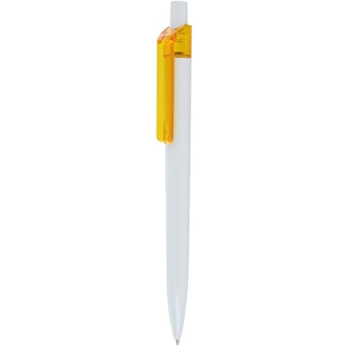 Kugelschreiber Insider ST , Ritter-Pen, mango-gelb/weiss, ABS-Kunststoff, 14,20cm (Länge), Bild 1