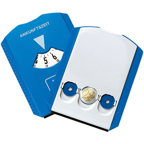 Parkscheibe 'Euro' Mit Chips , blau/weiss, Kunststoff, 15,50cm x 0,70cm x 11,90cm (Länge x Höhe x Breite), Bild 2