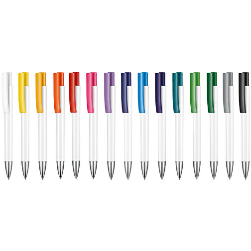 Kugelschreiber STRATOS , Ritter-Pen, pink/weiss, ABS-Kunststoff, 14,50cm (Länge), Bild 4