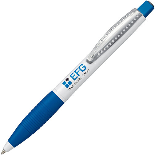 Kugelschreiber CLUB , Ritter-Pen, azurblau/weiß, ABS-Kunststoff, 14,20cm (Länge), Bild 2