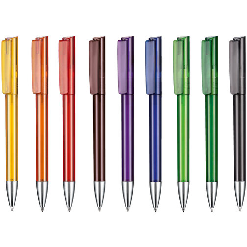 Kugelschreiber GLORY TRANSPARENT , Ritter-Pen, rauch-grau, ABS-Kunststoff, Messing, 14,20cm (Länge), Bild 4