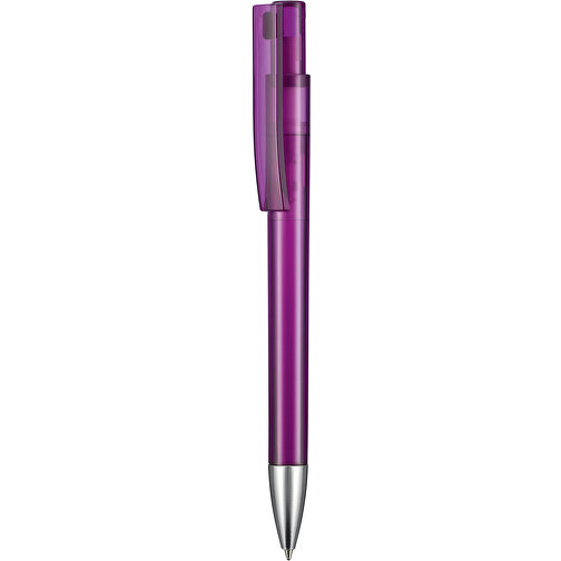 Kugelschreiber STRATOS TRANSPARENT , Ritter-Pen, pflaumen-lila, ABS-Kunststoff, 14,50cm (Länge), Bild 1