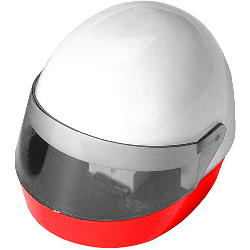 Bleistiftspitzer 'Helm' , standard-rot, Kunststoff, 5,80cm x 4,60cm x 4,00cm (Länge x Höhe x Breite), Bild 1