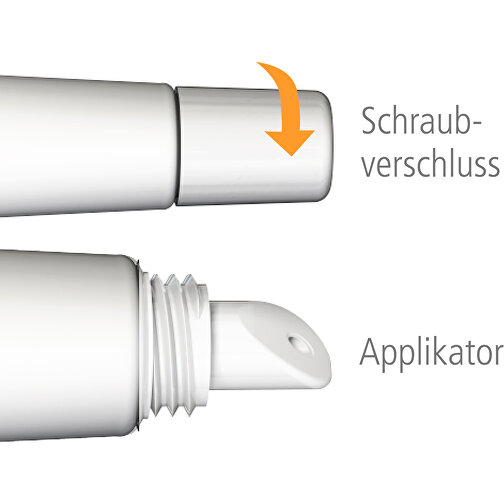 Lippenbalsam, 6 Ml (weiß) , Kunststoff, 1,60cm x 6,00cm x 1,60cm (Länge x Höhe x Breite), Bild 3