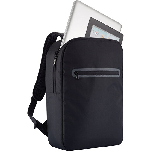 London Laptop Rucksack, PVC-frei, Schwarz , schwarz, Polyester, 11,00cm x 42,00cm (Länge x Höhe), Bild 4