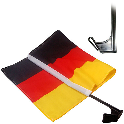 Autofahne 'Nationalflagge' , Deutschland-Farben, Textil, 40,00cm x 45,00cm (Länge x Breite), Bild 2