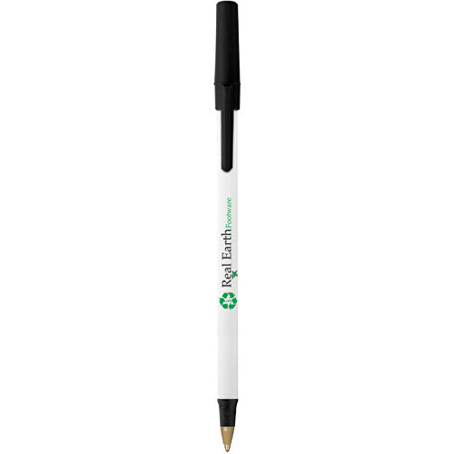 BIC® Ecolutions® Round Stic™ Kugelschreiber , BiC, schwarz/weiß, 70% Kunstoff recycelten, 1,20cm x 15,00cm (Länge x Breite), Bild 1