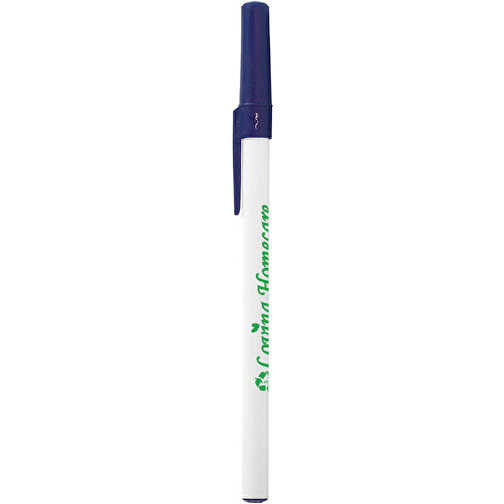 BIC® Ecolutions® Round Stic™ Kugelschreiber , BiC, marineblau/weiss, 70% Kunstoff recycelten, 1,20cm x 15,00cm (Länge x Breite), Bild 1