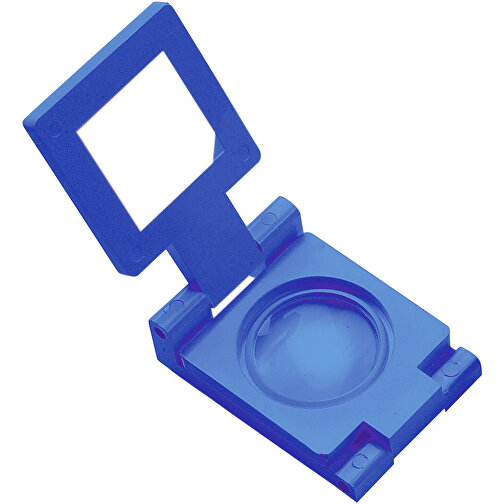 Lupe 'Fold 5 X' , standard-blau PS, Kunststoff, 5,70cm x 5,50cm x 3,90cm (Länge x Höhe x Breite), Bild 1