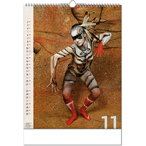 Bildkalender 'Bodypainting' , Papier, 43,60cm x 30,50cm (Höhe x Breite), Bild 12