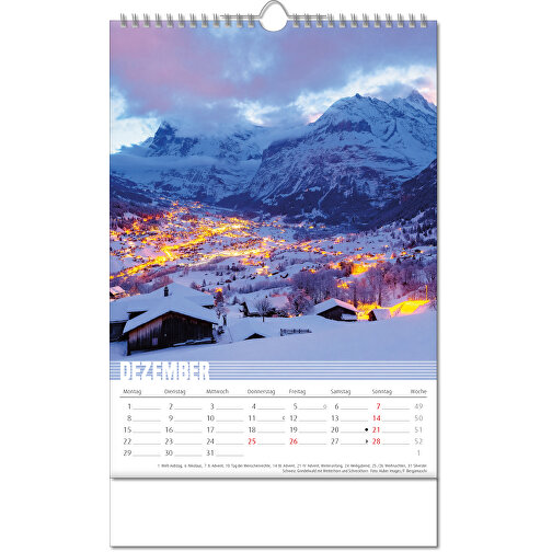 Kalender 'Bergwelten' i formatet 24 x 38,5 cm, med Wire-O-bindning, Bild 13