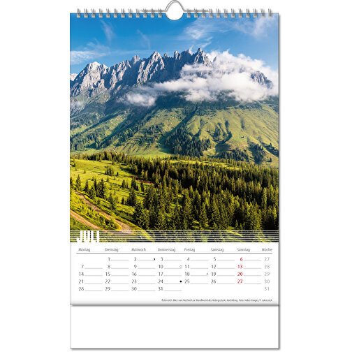 Calendario 'Bergwelten' en formato 24 x 38,5 cm, con encuadernación Wire-O, Imagen 8