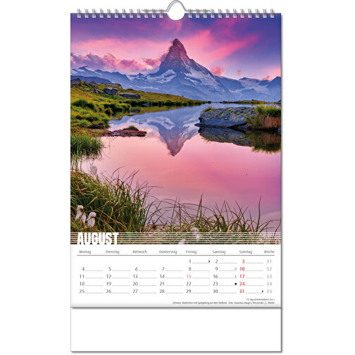 Calendario 'Bergwelten' en formato 24 x 38,5 cm, con encuadernación Wire-O, Imagen 9