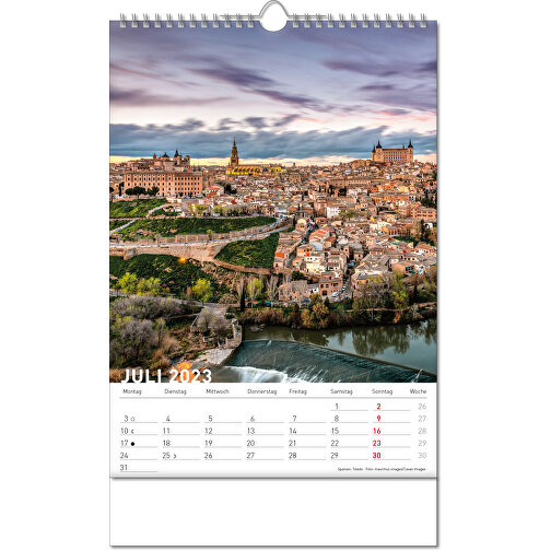 Calendario 'Destinazioni' in formato 24 x 38,5 cm, con rilegatura Wire-O, Immagine 8
