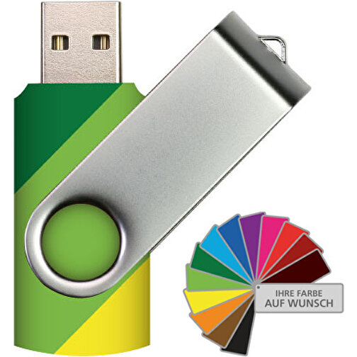 USB-Stick SWING 3.0 8 GB , Promo Effects MB , frei wählbar MB , 8 GB , Kunststoff, Metall MB , 10 - 45 MB/s MB , 5,70cm x 1,09cm x 1,90cm (Länge x Höhe x Breite), Bild 1
