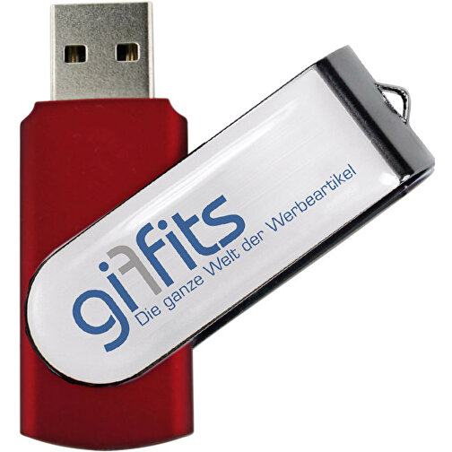 USB Stick SWING 3.0 DOMING 8GB , Promo Effects MB , rot MB , 8 GB , Kunststoff/ Aluminium MB , 10 - 45 MB/s MB , 5,70cm x 1,00cm x 1,90cm (Länge x Höhe x Breite), Bild 1