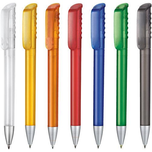 Kugelschreiber TOP SPIN FROZEN , Ritter-Pen, rauch-grau, ABS-Kunststoff, 14,10cm (Länge), Bild 4