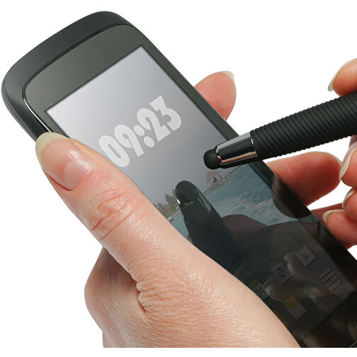 Touchscreen-Druckkugelschreiber 'Phobos' , silber, schwarz, ABS, 14,30cm (Länge), Bild 3