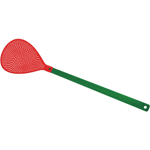 Fliegenklatsche 'Oval' , grün, rot, PE+PS, 43,30cm x 0,50cm x 10,20cm (Länge x Höhe x Breite), Bild 1