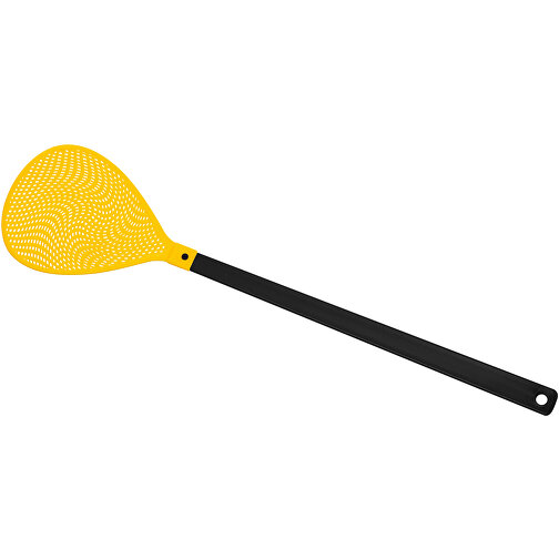 Fliegenklatsche 'Oval' , schwarz, gelb, PE+PS, 43,30cm x 0,50cm x 10,20cm (Länge x Höhe x Breite), Bild 1